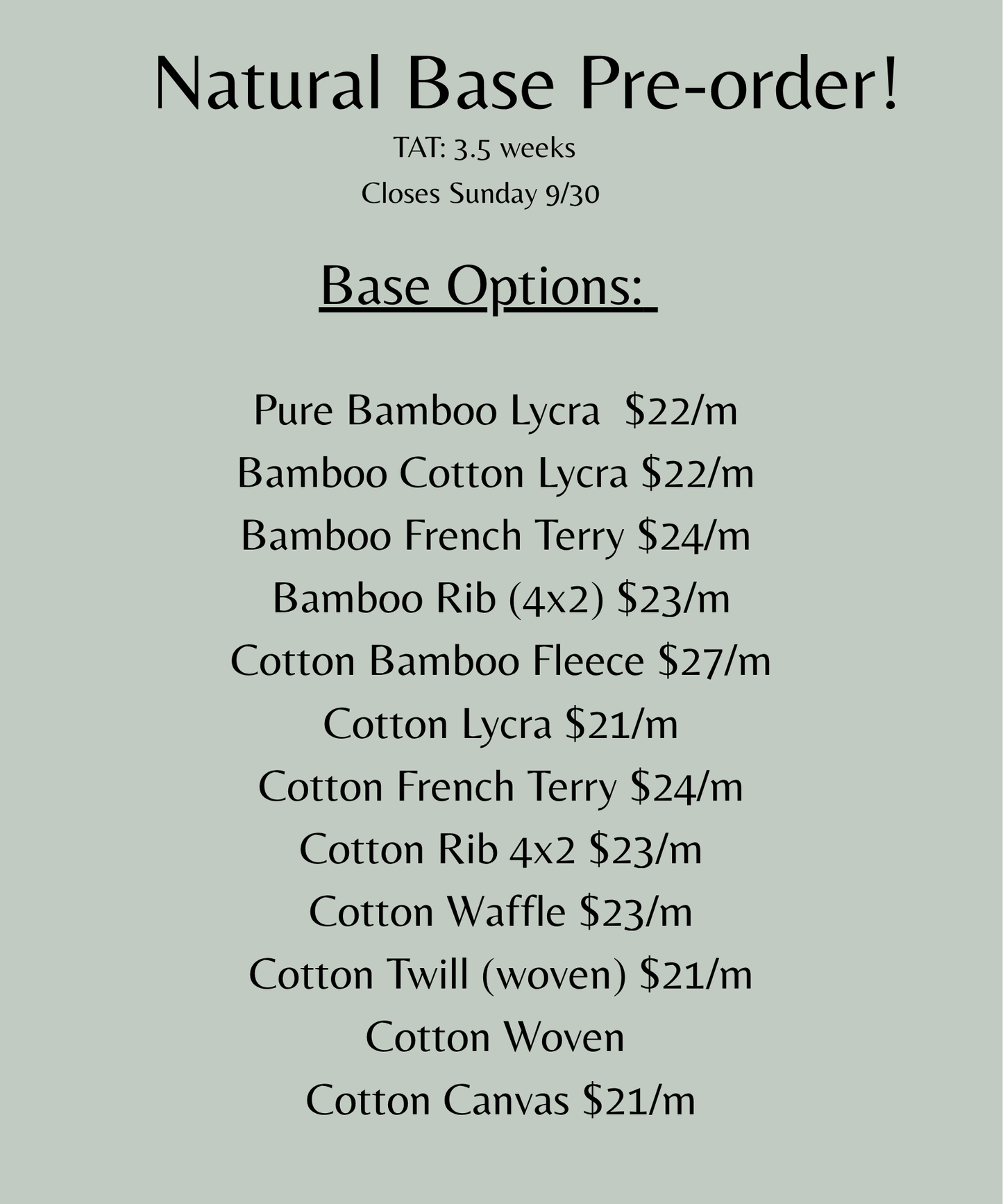 Pre-order Fabrics (Closes 9/30)