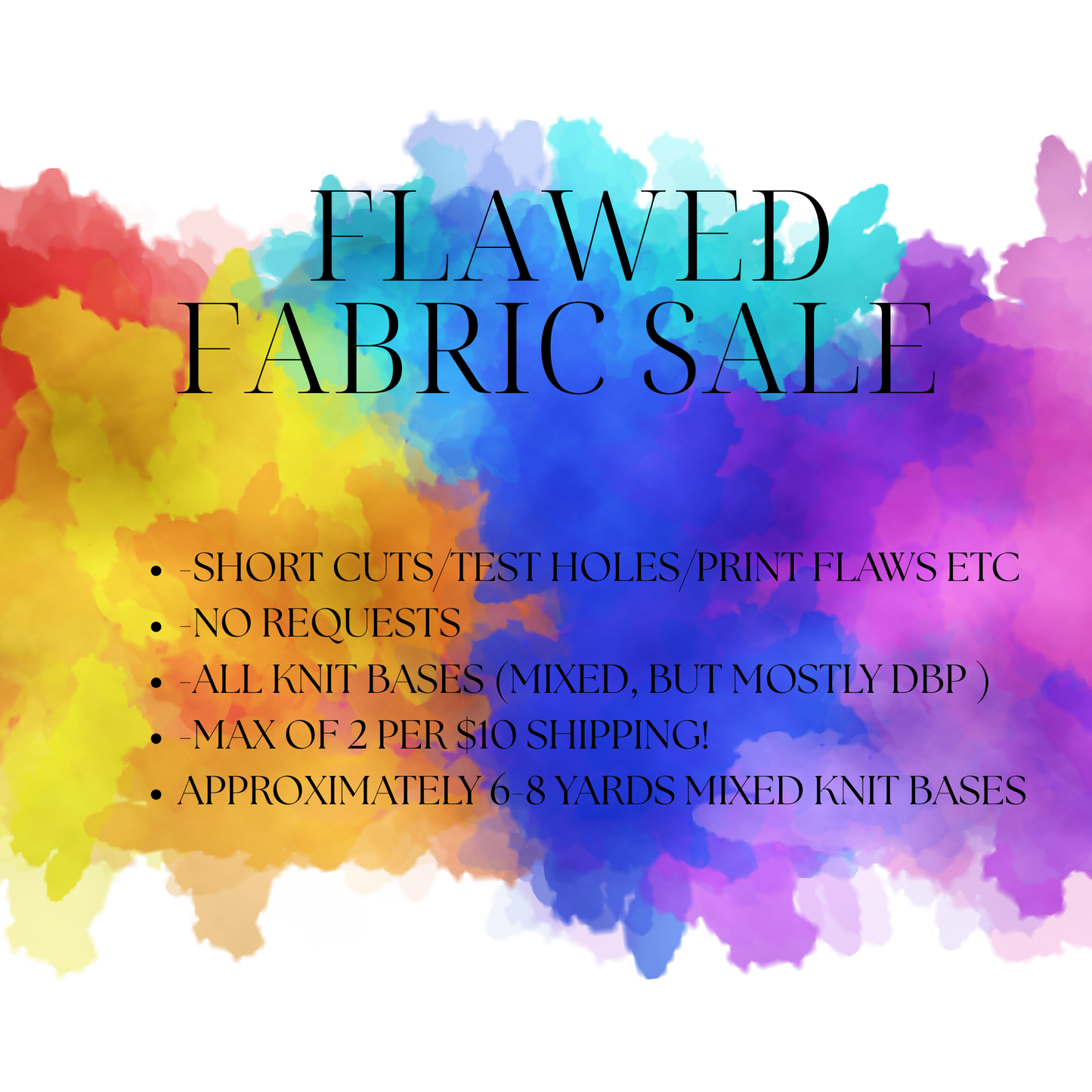 Flawed/Short cuts/etc PRINTED fabric - About 6-8 yards
